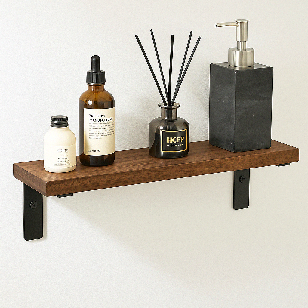 Walnut Bathroom Shelf